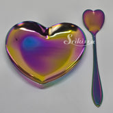 Heart Tray and Spoon Set for Craft - Multicolor